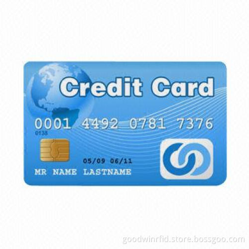 Chip card, must be inserted into smart card reader to make direct connection for transfer of data